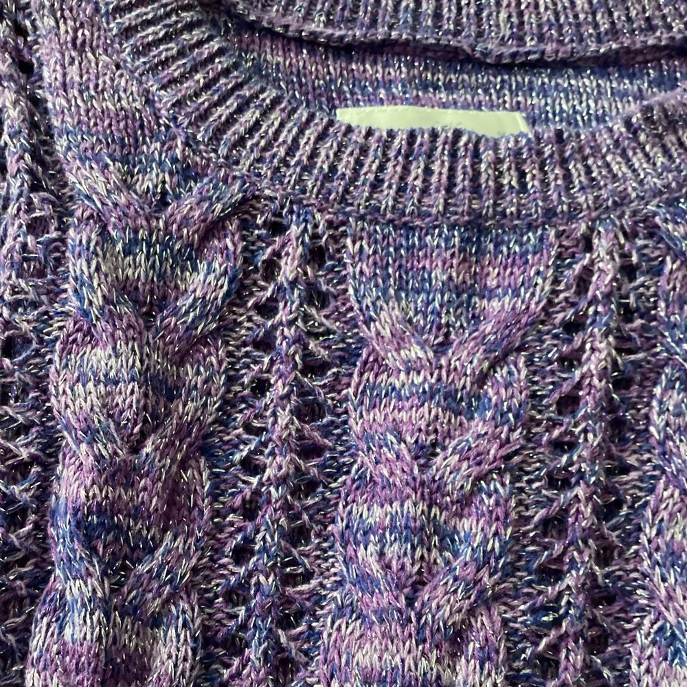 Justice Girl Purple Knit Sweater Size 8 Sparkle